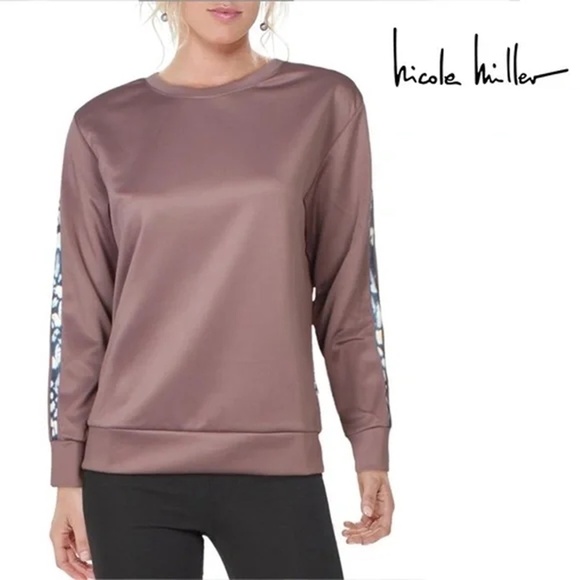 NICOLE Miller Sport Sweatshirt Fitness Top Athletic Wear Pullover Crew Neck - Picture 1 of 11